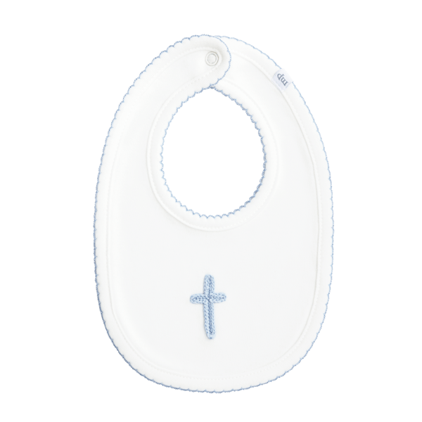 Crochet Cross Bib - Blue
