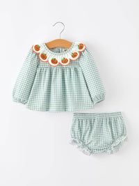 Glitter Pumpkin Girls Bloomer Set