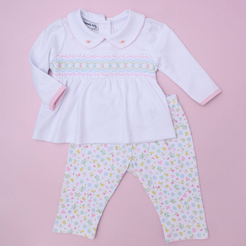 Clara's Classics Smocked Two Piece Pant Set