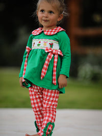 Christmas "Mean One" Embroidered Legging Set