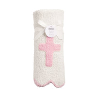 Pink Cross Chenille Blanket