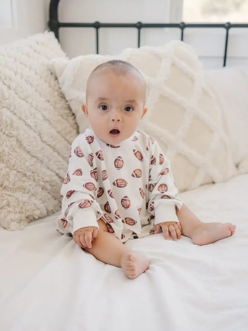 Football Bamboo Bubble Romper