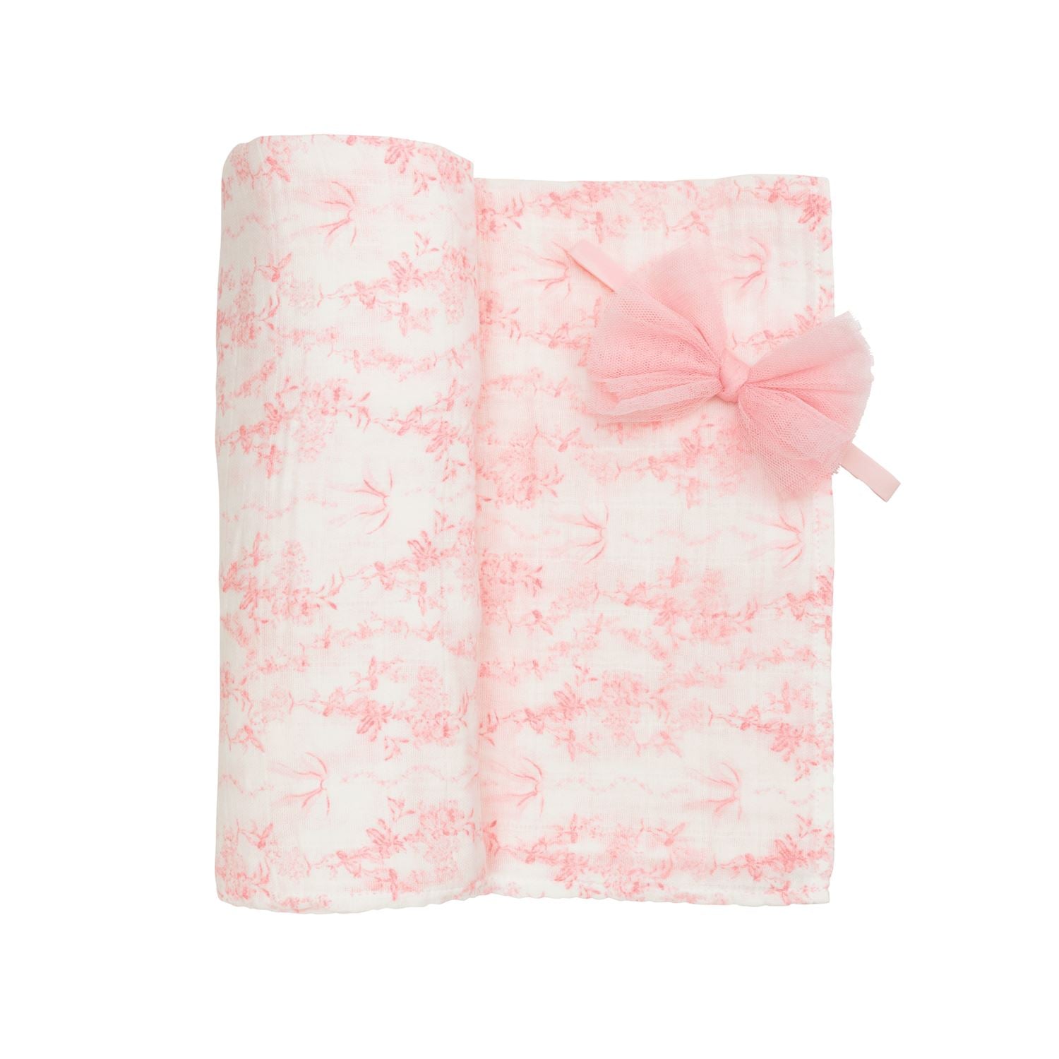 Pink Toile Swaddle & Headband Set