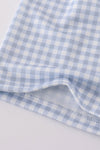 Blue Gingham Shorts Set