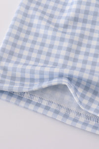 Blue Gingham Shorts Set