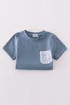 Blue Gingham Shorts Set