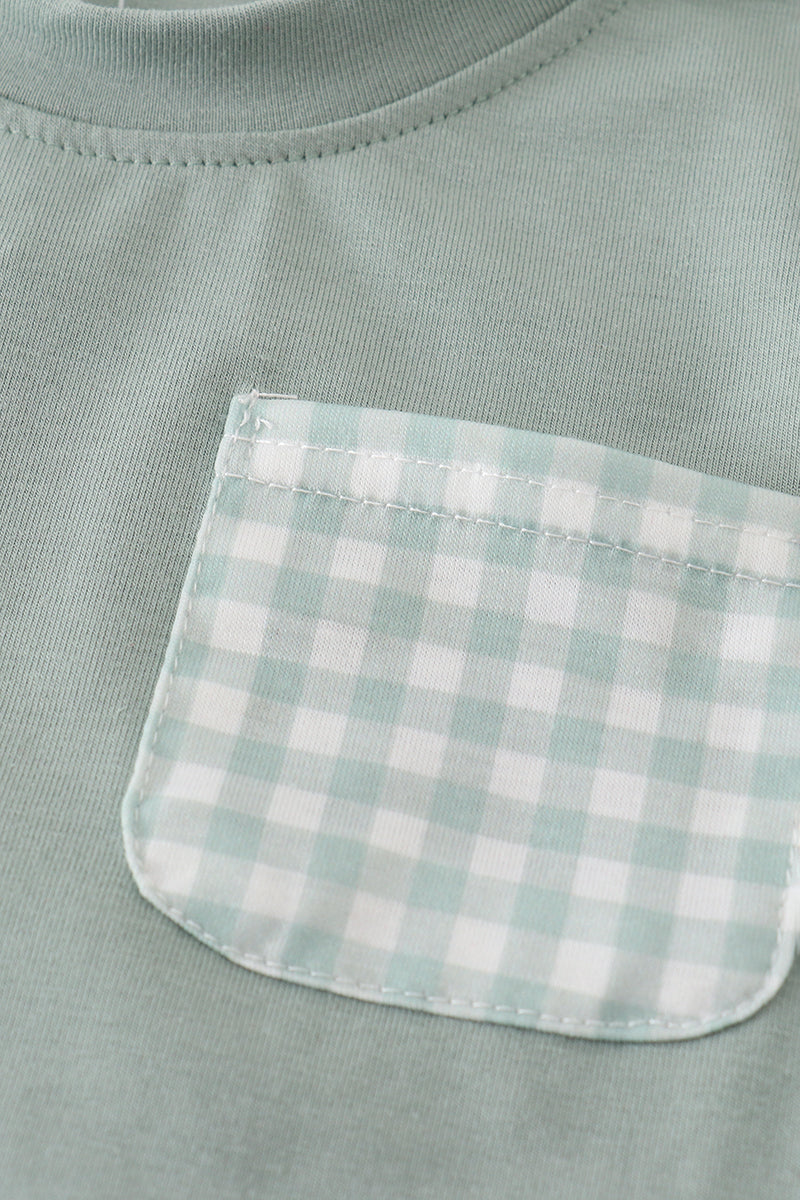 Sage Gingham Shorts Set