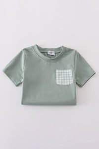 Sage Gingham Shorts Set