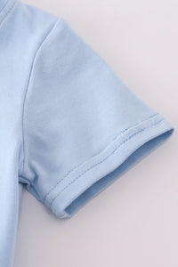 Blue Tractor Appliqué Bubble