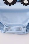 Blue Tractor Appliqué Bubble