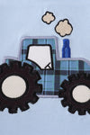 Blue Tractor Appliqué Bubble