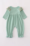 Sage Pumpkin French Knot Ruffle Romper
