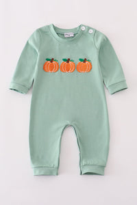 Sage Pumpkin French Knot Romper