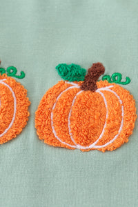 Sage Pumpkin French Knot Romper