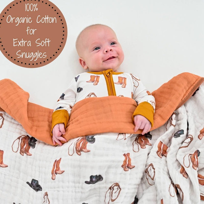 Life Is Better In Boots Western Muslin Blanket