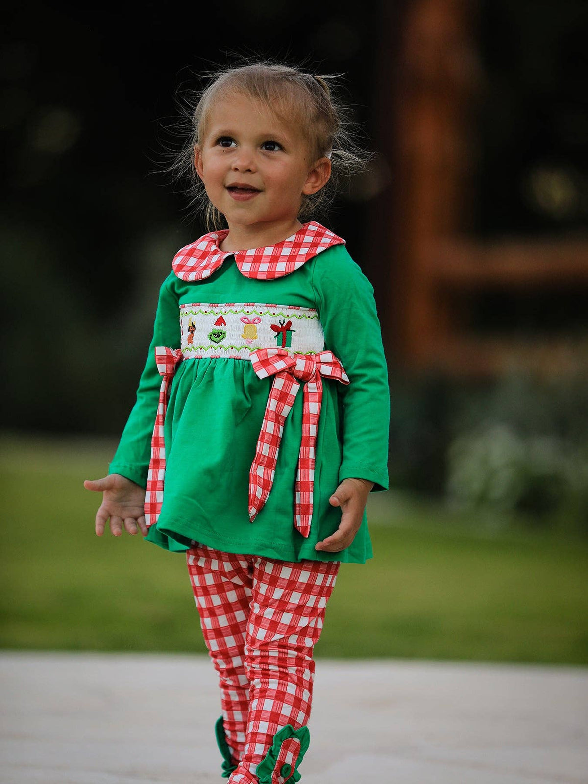 Christmas "Mean One" Embroidered Legging Set