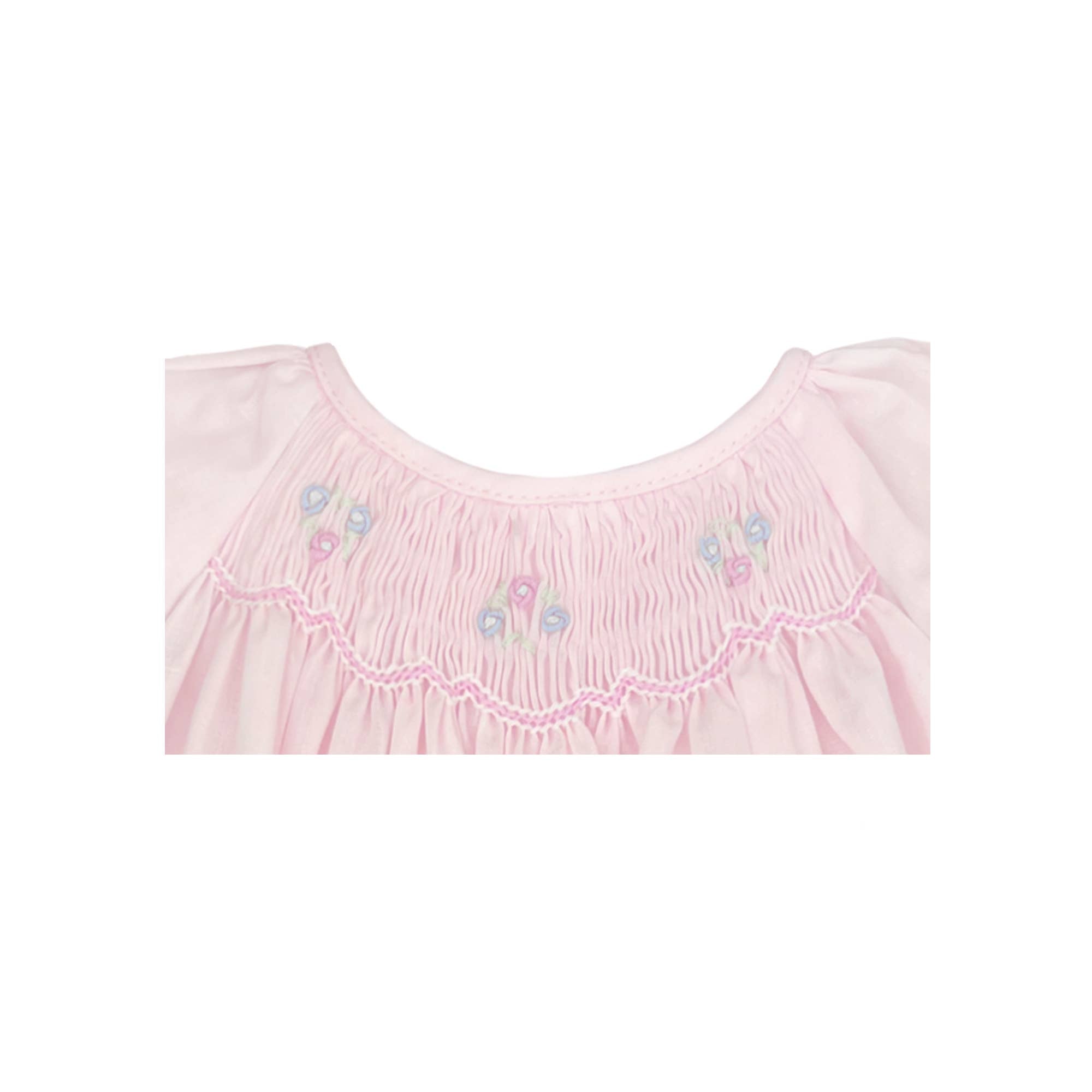 Bubble with Novelty Smocking - Pink