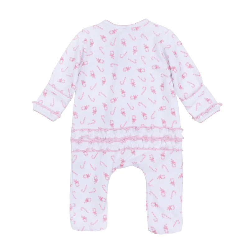 Sweet Peppermint Print Zip Footie