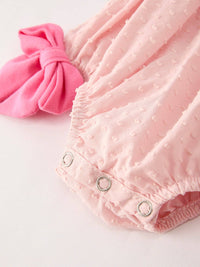 Pink Ghost Embroidery Smocked Bubble