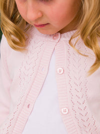 Baby Pink Lightweight Pointelle Cardigan