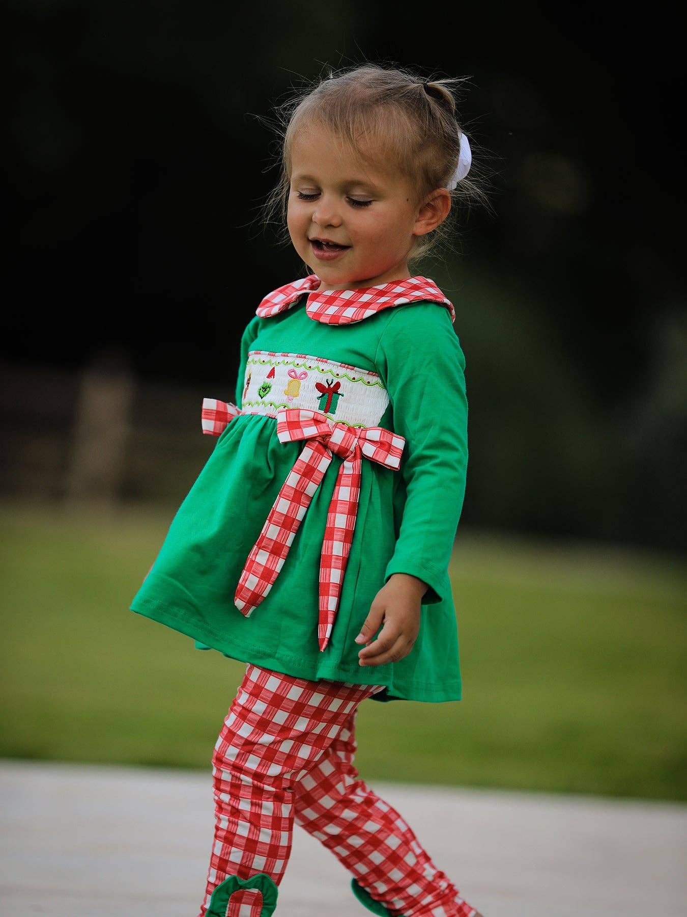 Christmas "Mean One" Embroidered Legging Set