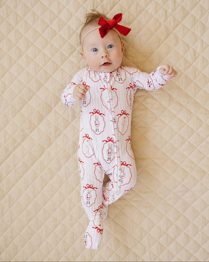 Pink Nutcracker Bamboo Zip Romper