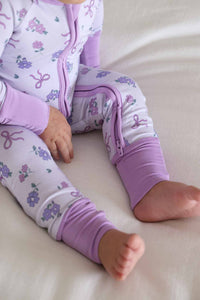 Ribbon & Roses Convertible Zip Romper | Purple