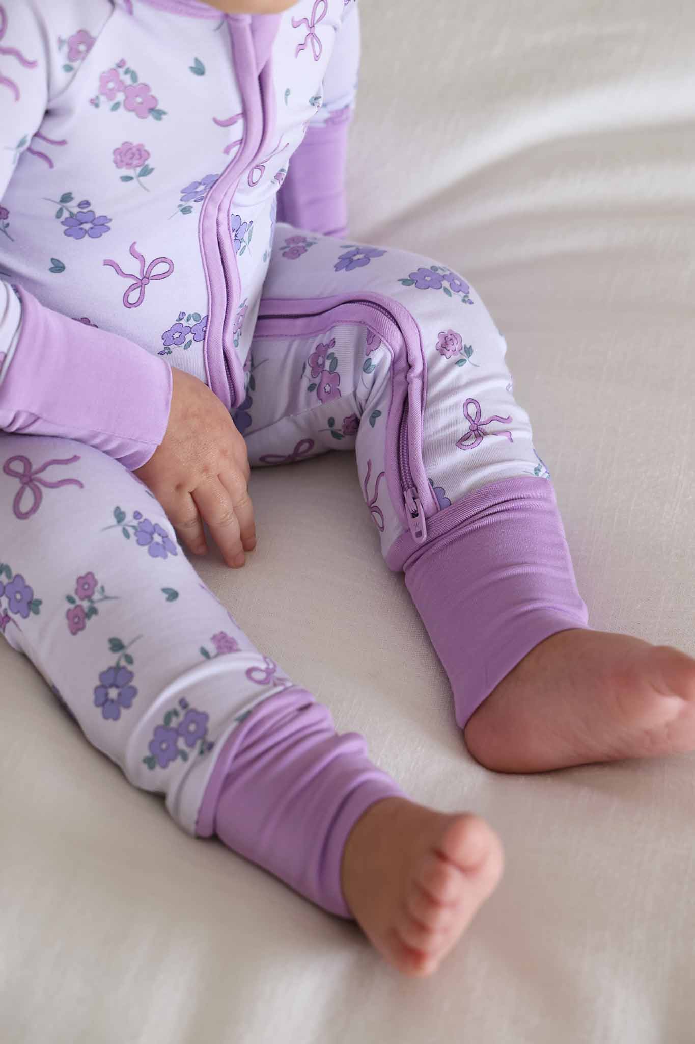 Ribbon & Roses Convertible Zip Romper | Purple