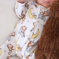 Monkey See, Monkey Snooze Zipper Footie