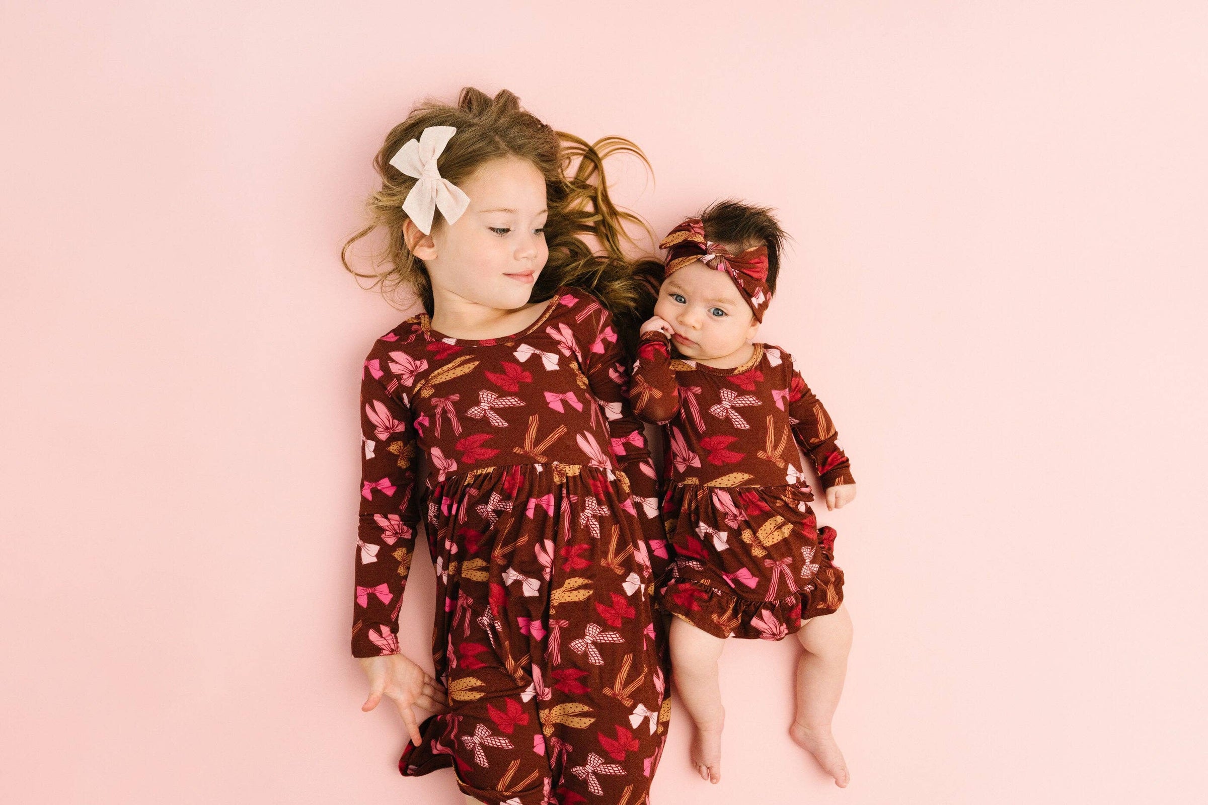 Darling Bows Long Sleeve Bodysuit Bamboo Dress