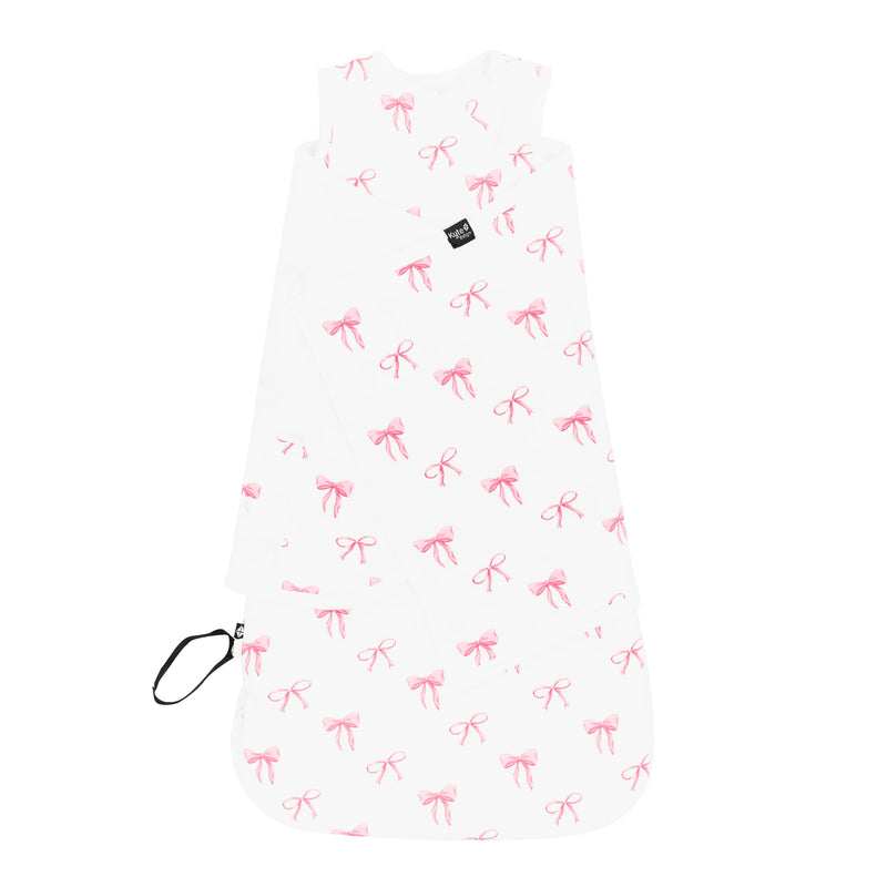 Pink Bow Sleep Sack with detachable swaddle