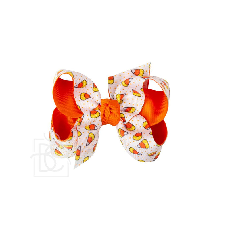 Layered Candy Corn Grosgrain Hair Bow Alligator Clip