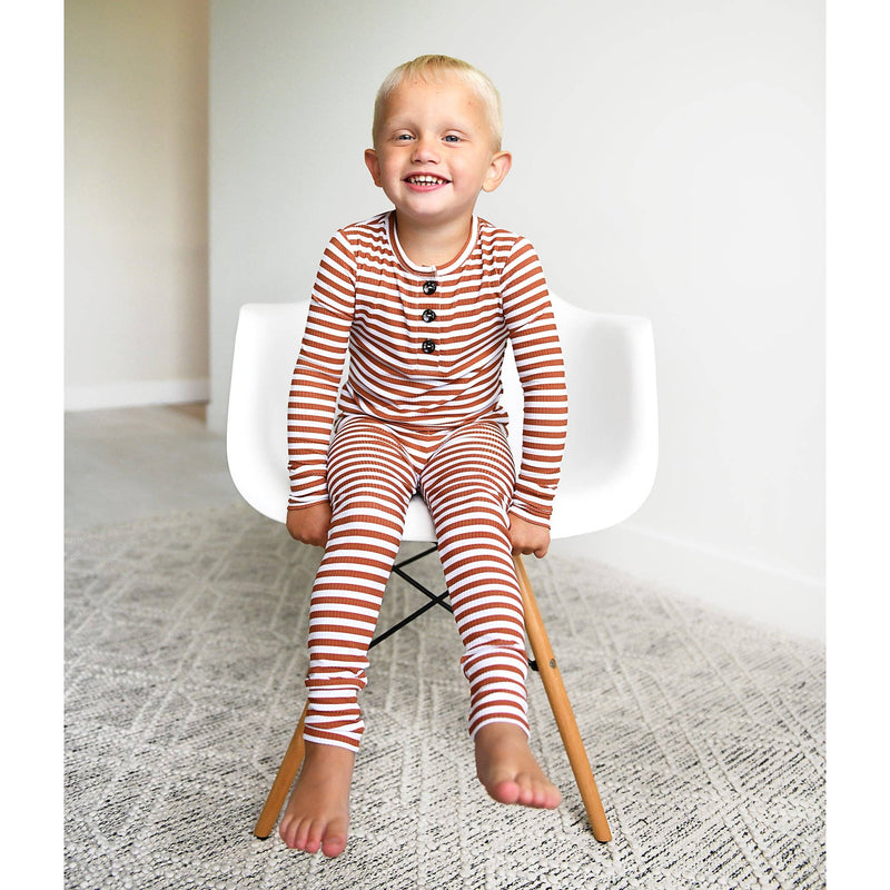 Chase Brown Ribbed Two Piece Set