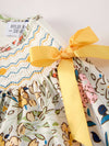 Fall Floral Embroidery Smocked Dress
