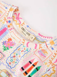 Back to School Print Scallop Short Set