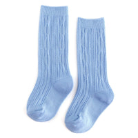 Bluebell Cable Knit Knee High Socks