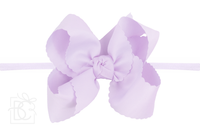 Nylon Headband w/ Scalloped Bow (Mult. Colors)