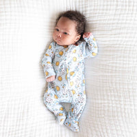 Silly Goose Zipper Footie | Blue