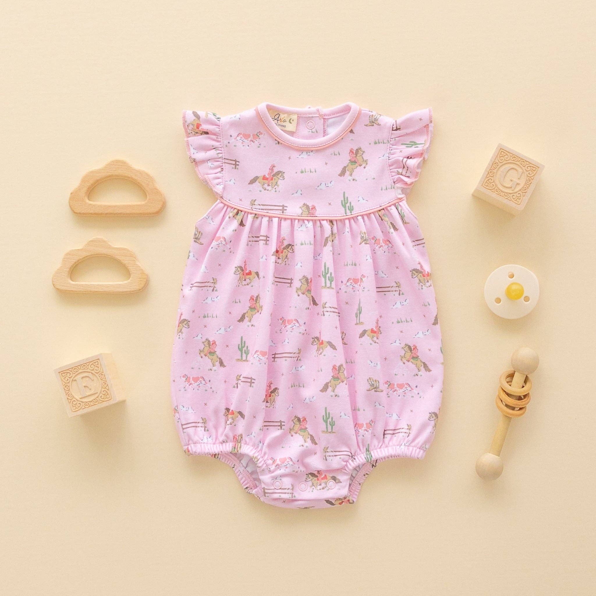 Little Wranglers Bubble - Dusty Rose
