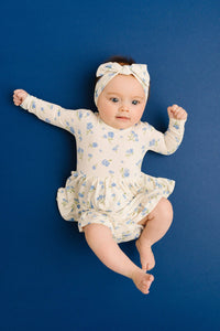 Blue Blooms Bodysuit Bamboo Dress