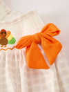 Plaid Turkey Embroidery Smocked Dress