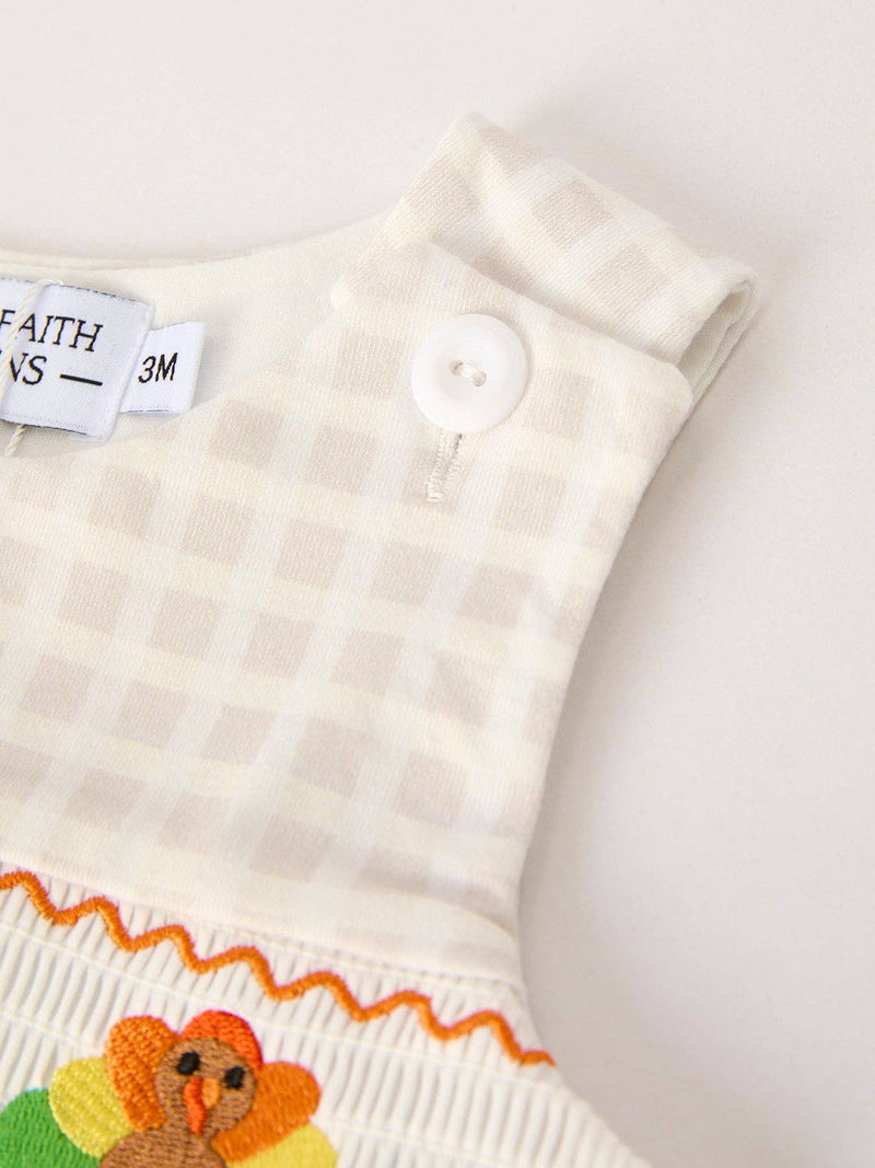 Plaid Turkey Embroidery Longall