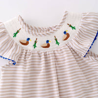 Mallard Duck Smocked Girls Dress