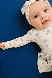 Blue Blooms Bodysuit Bamboo Dress