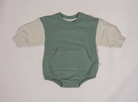 Colorblock Sweatshirt Bubble Romper