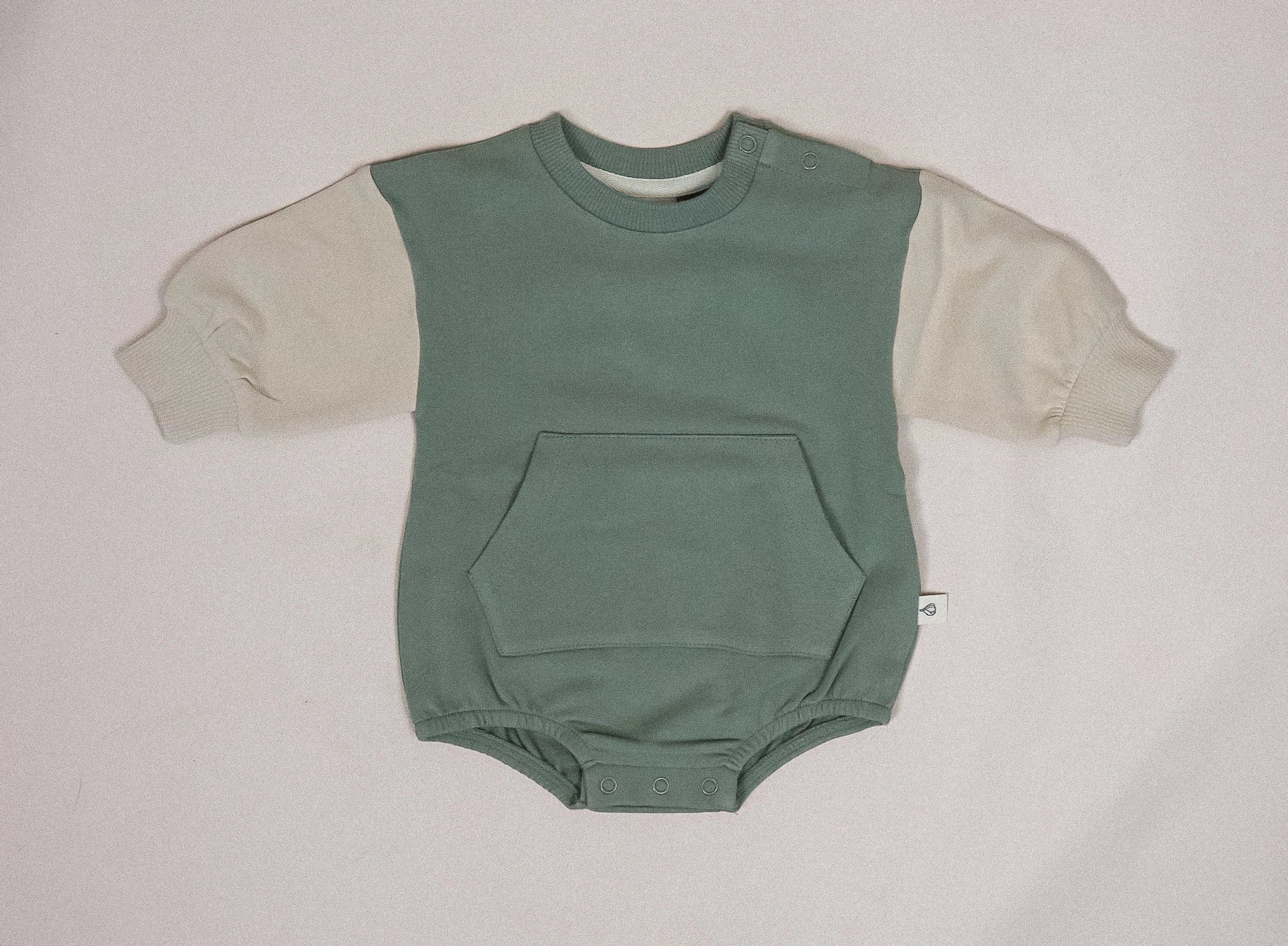 Colorblock Sweatshirt Bubble Romper