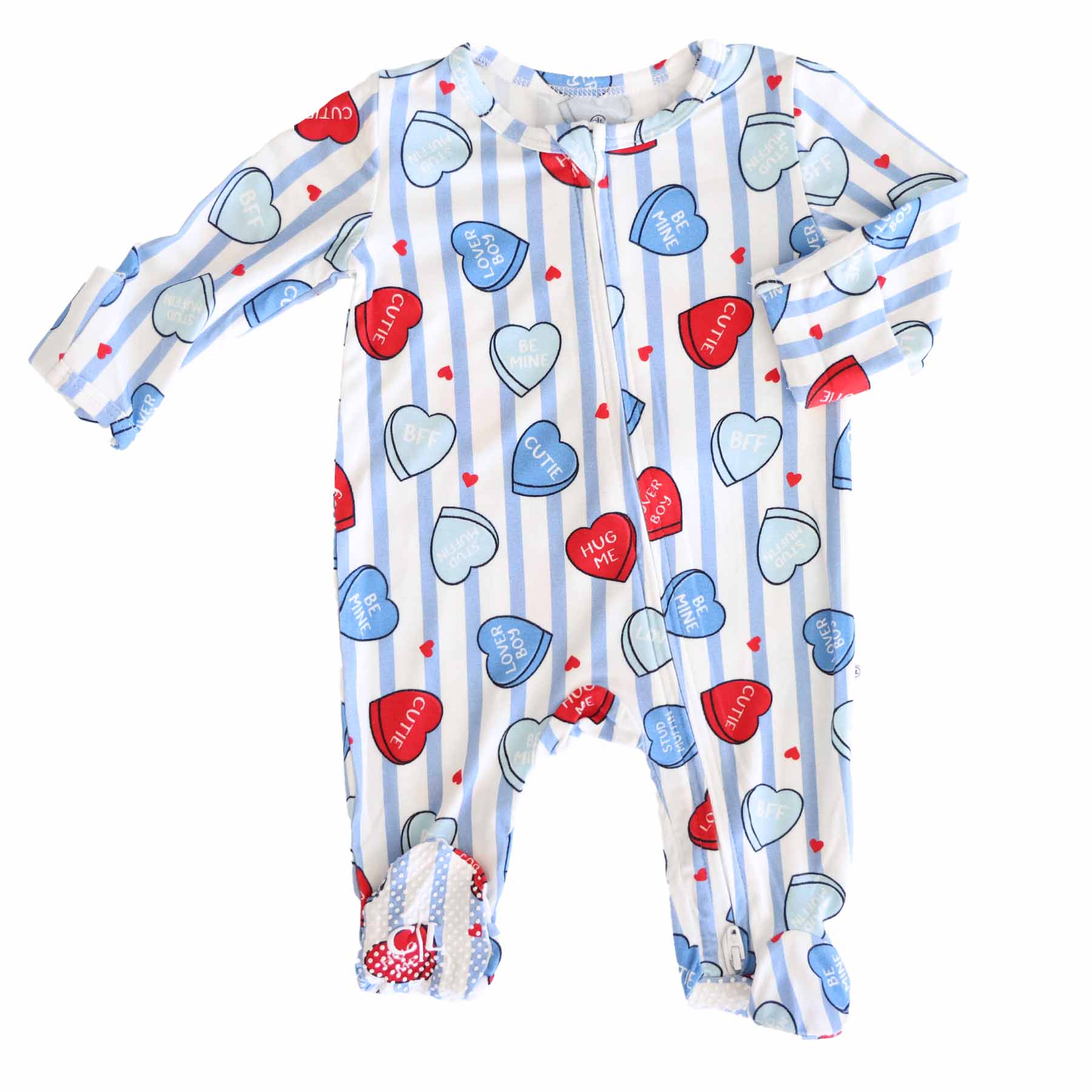 Sweet Like Candy Zipper Footie | Blue