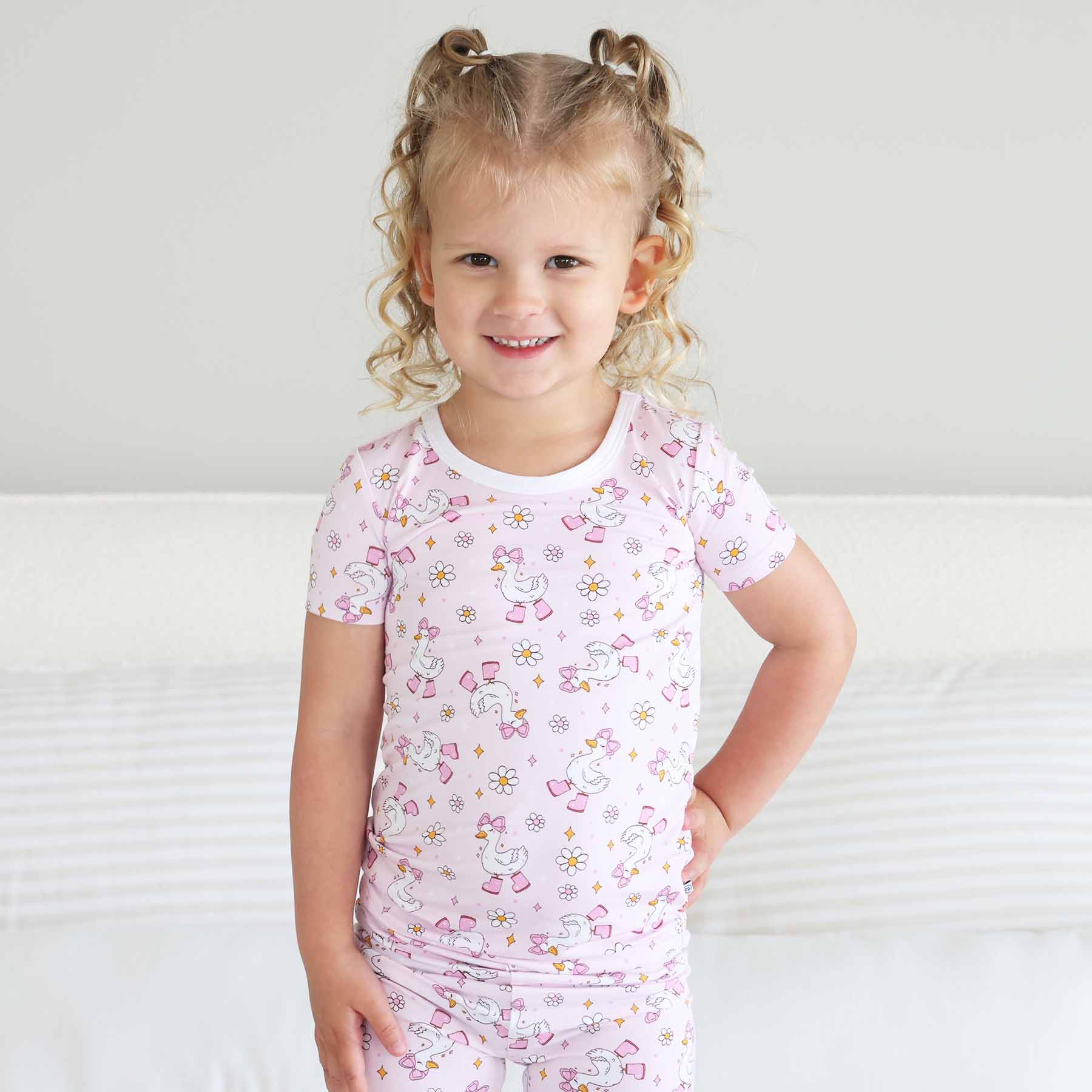 Silly Goose Two Piece Pajama Set | Pink