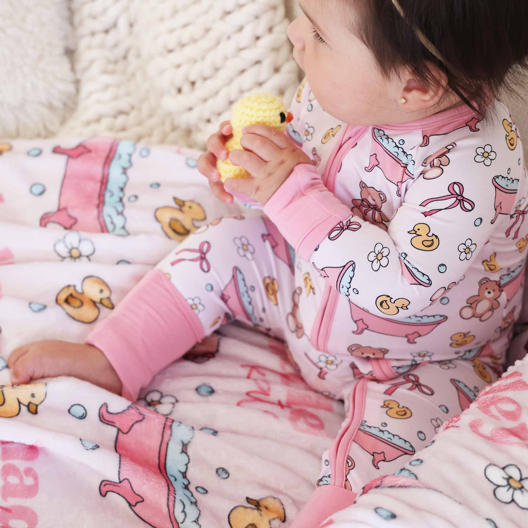 Bathtime Besties Convertible Zip Romper | Pink