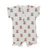 Blue Beary Cute Button Romper